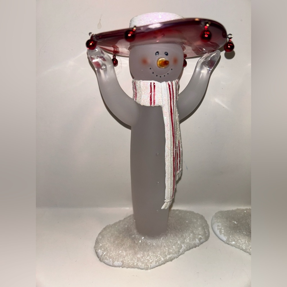 Department 56- Sombrero Hat Snowman Taper Candle Holder 8"